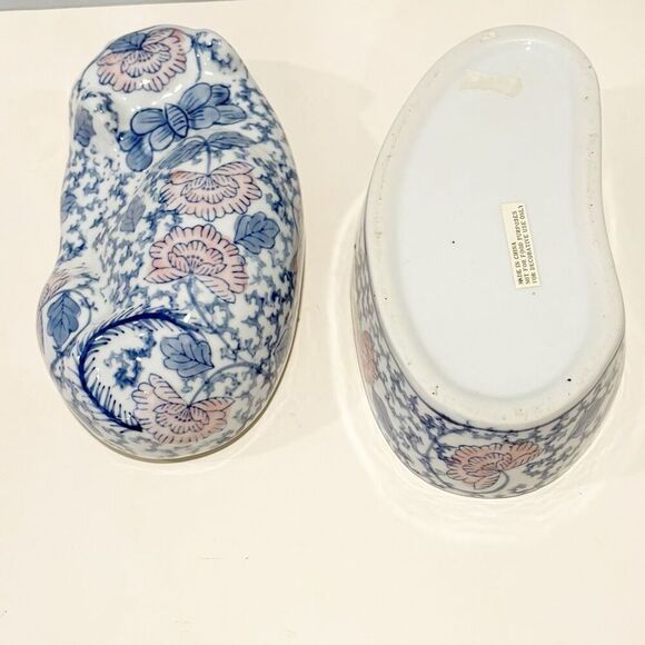 VTG Chinoiserie Ceramic Cat Large Trinket Box Container - Picture 8 of 9